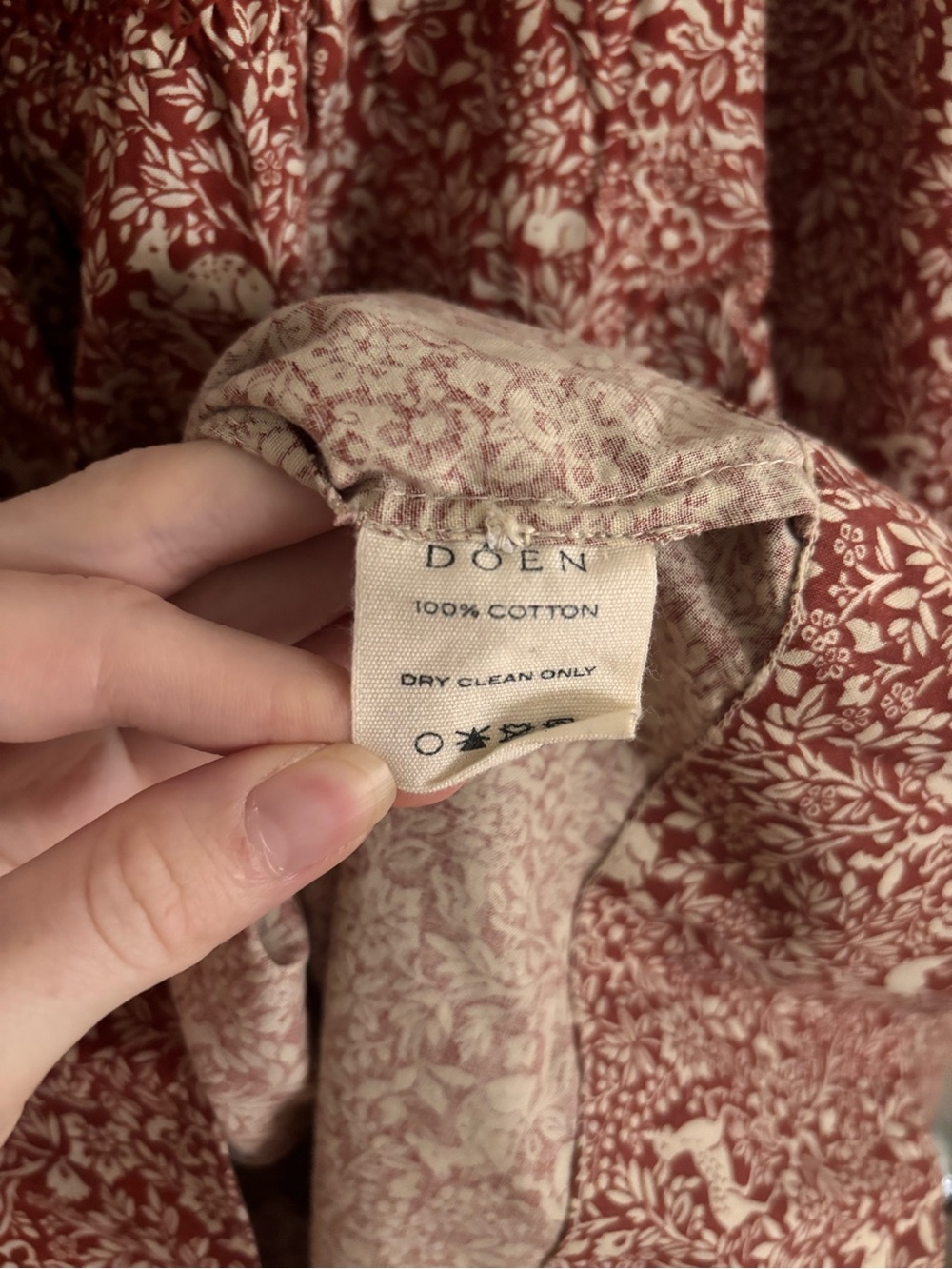 Doen Rust Floral Smocked-Neck Peasant Blouse - Picture 5 of 6